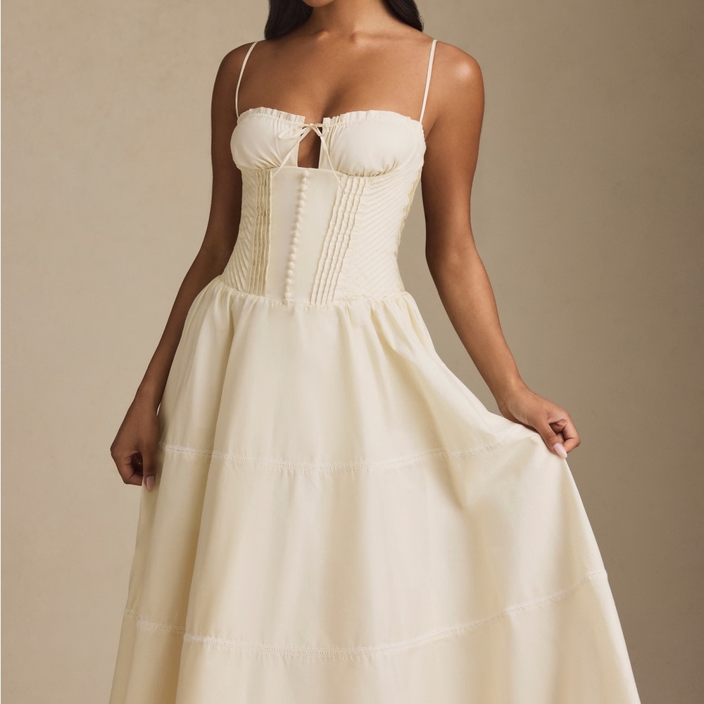 Oh Polly Strapless Cream Dress